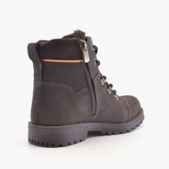 Minator Genuine Leather Zipped Children's Winter Boots 100278588