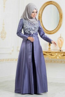 Wedding & Evening - Lila Hijab Abendkleid 100299368 - Turkey