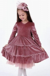 Girls' Skirt Frilly Glittery Long Sleeve Pink Evening Dress 100327082