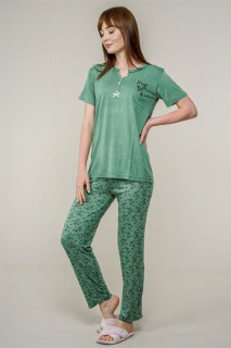 Women's Leaf Patterned Pajamas Set 100325957