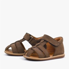 Genuine Leather Brown Baby Sandals 100352454