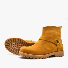 Chiron Series Genuine Leather Yellow Zipper Winter Boots 100278616