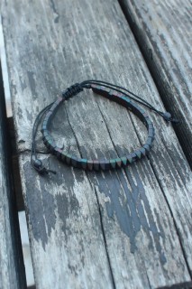 Bracelet - Bracelet pour homme en pierre naturelle macramé de couleur noire 100328024 - Turkey