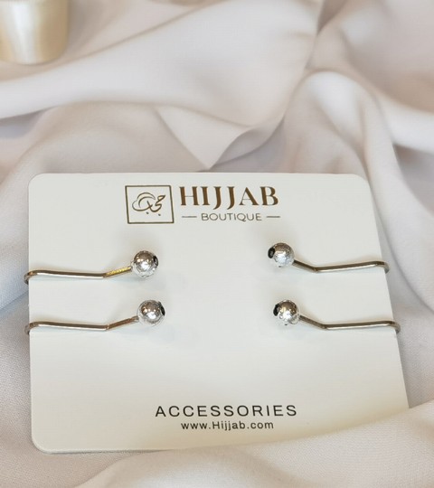 Hijab Accessories - 4 pcs Muslim Hijab Clip Scarf 100298824 - Turkey