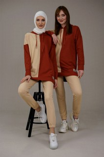 Woman Clothing - Zweifarbiges Trainingsanzug-Set für Damen 100325930 - Turkey