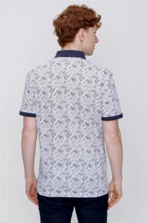 Men's Gray Polo Collar Printed Dynamic Fit Comfortable Cut T-Shirt 100350724
