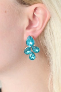 Jewelry & Watches - Turquoise Color Crystal Stone Women's Earrings 100327963 - Turkey