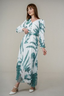 Daily Dress - Women's Leaf Patterned Guipure Detailed Dress 100326039 - Turkey