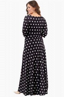 Polka Dot Lycra Plus Size Evening Dress 100276236