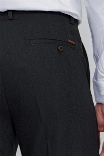 Men's Black Leandre Dynamic Fit Casual Cut Side Pocket Straight Fabric Trousers 100350950