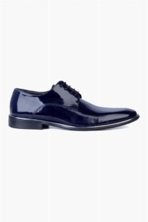 Mens Navy Blue Neolit ​​Classic Lace-Up Patent Leather Shoes 100350570