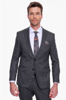 Men's Black Patterned Dynamic Fit Comfortable Fit 6 Drop Suit 100350588