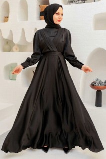 Wedding & Evening - Robe de soirée hijab noire 100340034 - Turkey