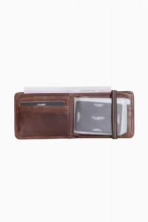 Elastic Sport Genuine Leather Antique Brown Wallet 100346312