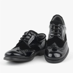Classical - Black Titan Series Patent Leather School Shoes for Boys 100278510 - Turkey