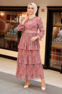 Woman Clothing - Dusty Rose Hijab Dress 100344980 - Turkey