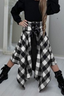 Girls Painter Hat With Asymmetric Cut Black Skirt Suit 100327010