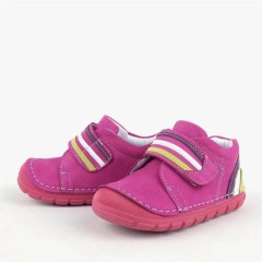 Genuine Leather Fuschia First Step Velcro Baby Girls Shoes 100316959