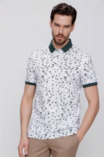 Men's Gray Polo Collar Printed Dynamic Fit Comfortable T-Shirt 100350729