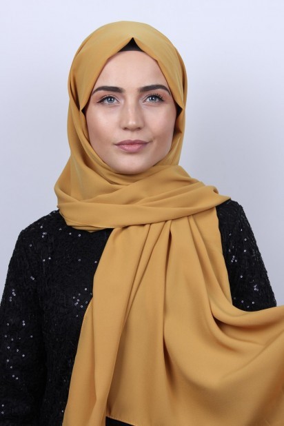 Madine ipegi Shawl - Medina Silk Shawl Mustard Yellow 100285388 - Turkey