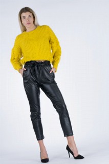 Women's Belted Leather Pants 100326232