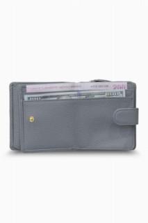 Gray Multi-Compartment Stylish Leather Women's Wallet 100346218