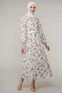 Daily Dress - Women's Floral Patterned Long Dress 100326023 - Turkey