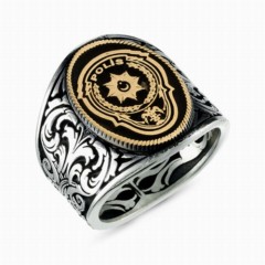 Police Crest Silver Ring 100348344