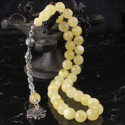 Rosary - Original Amber Drop Rosary 925 Sterling Silver Tassel 100352198 - Turkey