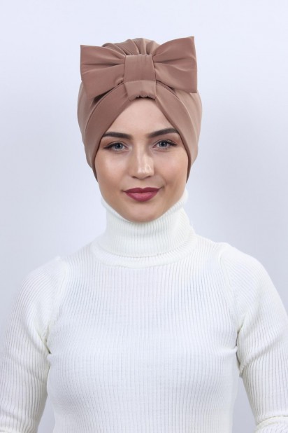 Papyon Model Style - Double Sided Bonnet Tan With Bow 100285300 - Turkey