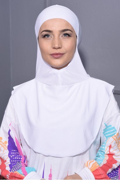 Woman Bonnet & Hijab - طوق العنق حجاب أبيض - Turkey