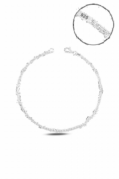 Bracelet - Oval King White Silver Bracelet 100346559 - Turkey