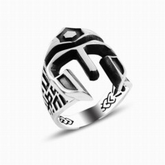 Stoneless Rings - Helmet Silver Ring 100346847 - Turkey