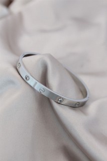 Bracelet - Steel Silver Color Zircon Stone Cartier Bracelet 100319358 - Turkey
