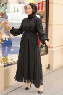 Clothes - Black Hijab Dress 100341722 - Turkey