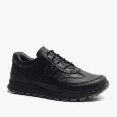 Sport - حذاء برباط من الجلد الأسود الأصلي للأولاد للمدرسة الرياضية 100278800 - Turkey