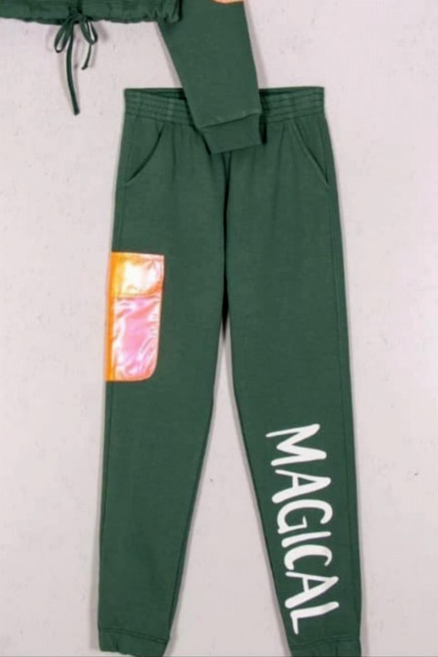 Girl Magical Written Green Tracksuit Suit 100326943