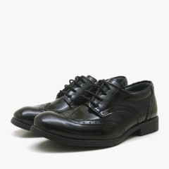 Titan Black Patent Leather Classic Men's Genuine Leather Kid's Shoes 100278698