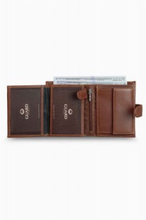 Multi-Compartment Vertical Glazed Leather Men's Wallet 100346267