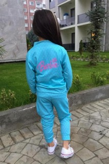 Girl's Turquoise Tracksuit with Barbie Writing on the Back 100344711