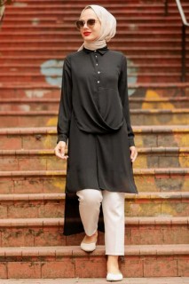 Clothes - Black Hijab Tunic 100338888 - Turkey