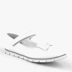 Girl Shoes - White Rougan Bowtie Velcro Babettes For Girls 100316935 - Turkey