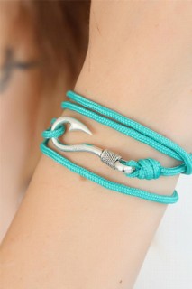 Turquoise Color Silver Metal Hook Women's Multiple Bracelet 100318729