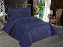 Lisbon Quilted Double Bedspread Navy Blue 100330333
