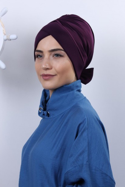 Double-Sided Bonnet Plum With Bow 100285293