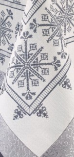 Cross-stitch Printed Sultan Table Cloth Silver 100258308