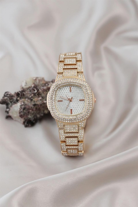 Watchs - Rose Color Metal Zircon Stone Women's Watch 100326541 - Turkey