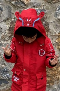 Boys Hooded Spiderman Red Coat 100326908