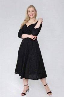 Plus Size Shoulder Strap Evening Dress Glittery Short Dress  Black 100276749