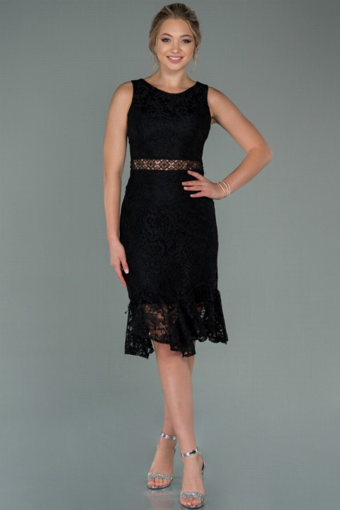 Woman Clothing - Evening Dress Sleeveless Midi Lace Invitation Dress 100297304 - Turkey